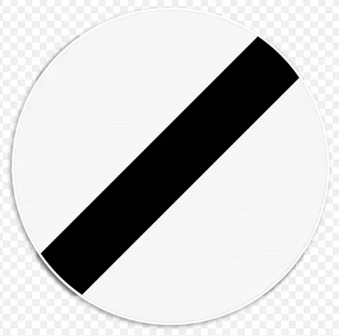 Verkeersbord Einde Verbod (C46) met voet 
