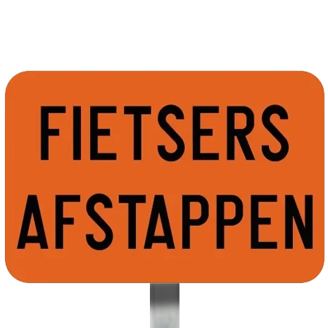 Verkeersbord Fieters Afstappen met voet