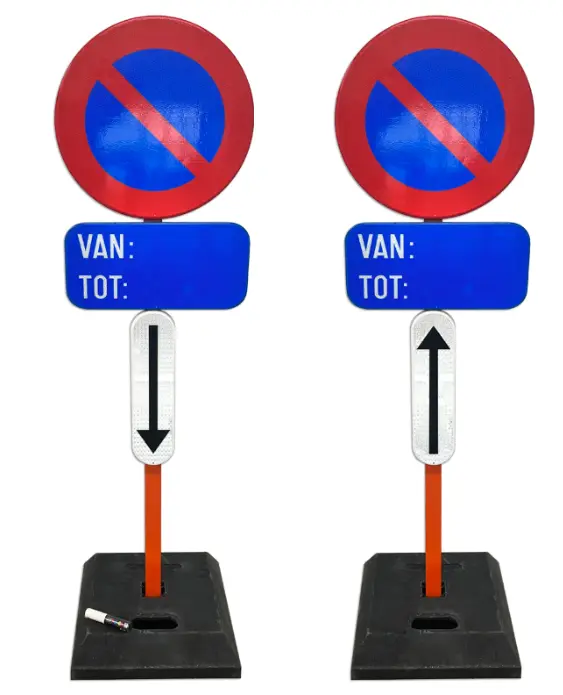 Parkeerverbod E1 + Onderbord Basic met voet (set per 2)