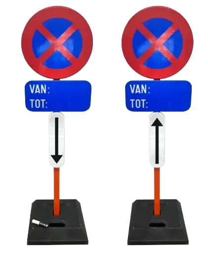 Parkeerverbod E3 + Onderbord Basic met voet (set per 2)