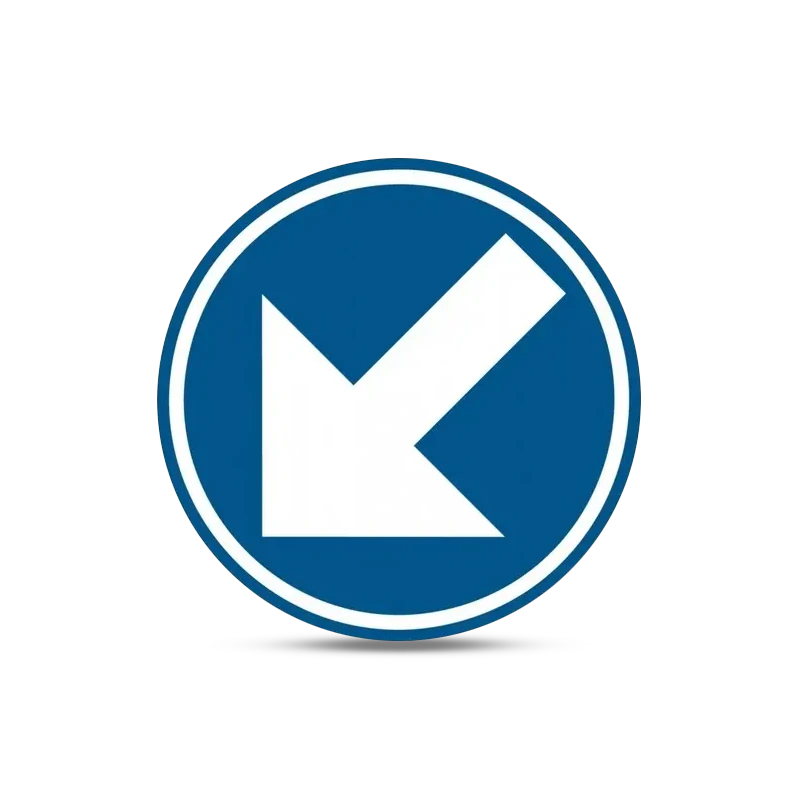 Verkeersbord Verplicht Links (D1) met voet 