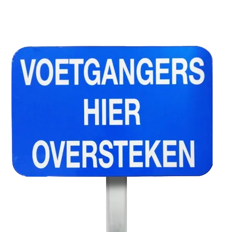 Verkeersbord Voetgangers Hier Oversteken met voet