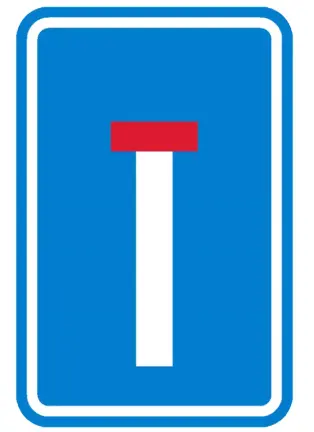 Verkeersbord Doodlopende Straat F45C met voet 
