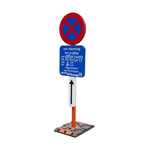 Parkeerverbod E3 + Onderbord BRUGGE met voet (set per 2) 